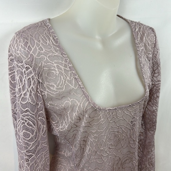 Free People Intimately In My‎ Head Sheer Lace Lilac Purple Bodysuit Size M - NEW - Picture 7 of 16